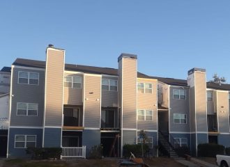 Completed three-story multifamily apartment building